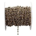 Beaded Chain Necklace Pyrite Quartz Rosary Style Beaded Chain
