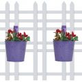 round bucket railing planter