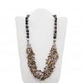 925 STERLING SILVER PEARL and AGATE HANDMADE NECKLACE