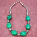 TURQUOISE BEADS ANTIQUE LOOK NECKLACE