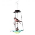 Hanging bird & Glass with metal Chime Long Decoration