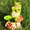 Toad relaxing on Mushroom home decor statue