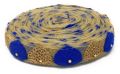 craft ribbon beige net blue gold alternate flower lace border trim