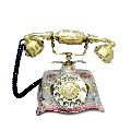 Brass coated pink vintage table phone