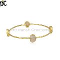 Mother Of Pearl Gold Plated Brass Fashion Stackable Bangle