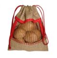 JUTE DRAWSTRING POUCH WITH NET