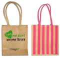 Jute promotional shopping bag for promotion with cotton handle