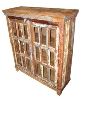 2 Glass Door Reclaimed Wood Furniture Cabinet