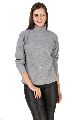 Turtle Neck Full Sleeve With Cut Out Zippered Detailing Winter Sweat Shirt