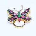 925 silver handmade gold plated brooches pendant ring