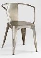 metal cello design arm dining chair