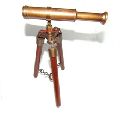 Nautical Antique Brass small Telescope with wooden stand