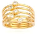 Multi White Zircon,Gold Plated Silver Rings For Girls