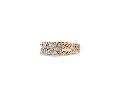 Rose Gold Plated CZ Studded Twisted Ladies Ring