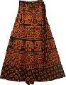 Indian Cotton Sari Blovk Print Magic Wrap Skirts
