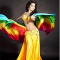 belly dance silk veil Rainbow