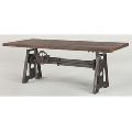 Industrial Crank dining Table with solid wood top