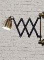 Gold-Toned and Black Scissor Arm Wall Lamp