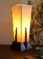 Handcarved wooden Brown Table Lamp