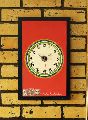 Red Warli Hand-Painted Wooden Wall Clock
