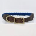 Blue Dog Collar Rope Dog Collar Rope and leather collar