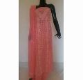 KIA ROSE DEW PINK FULL PANEL EMBROIDERED FAUXGEORGETTE SUIT