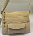 Fashionable genuine leather long strap messenger bag