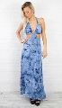 Cocktail Party Wear Stylish Fashionable Tie and Dye Long Maxi Dress