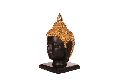 Gautam Buddha Head Glossy Gold Matte Black Statue