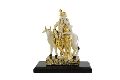 Radha Krishna Glossy Gold Beige Statue