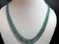Emerald Faceted Rondelle Gemstone Bead Necklace