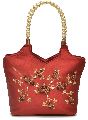 NHSB - 005 Ladies Bead Handle Silk Handbag