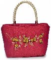 NHSB - 017 Ladies Bead Handle Silk Handbag