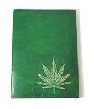 hemp leaf green color handmade leather journal