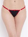Trendy Dual Tone Adjustable Waist Band Red Thong Panty Underwear