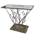 metal leaf console table