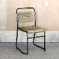 vintage grey black antique Iron metal Dining chair
