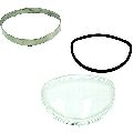 Vespa Rally / GS / SS / VBB Replacement Lens Kit Stainless Steel Glass Lens & Rubber