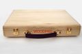 Light Brown Plain Rectangle wooden briefcase