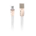White New Ambrane micro usb smart flat charging cable