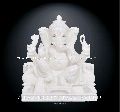 White Ganesh Marble Statue