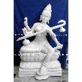 White Saraswati Marble Statue