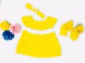 Crochet Baby Girl Frock Set with Booties