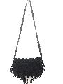 Usha Enterprises Available In Different Colors Plain black macrame cotton sling bag