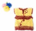 Red & Yellow Plain crochet knitted baby girl dress