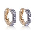 Ankur astonish gold and rhodium plated AD hoop earring for women