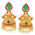 Ankur dazzling peacock design gold plated jhumki earring for women