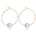 Ankur delicate gold plated single pearl earring for women
