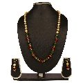 New Beaded ankur women gold plated red white pearl necklace set