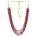 Ankur graceful five layer red beads necklace for women